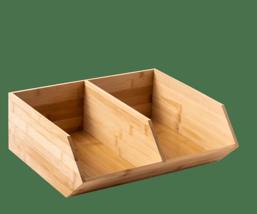 CASA BAMBOO Organizzatore Impilabile Naturale- Scatole Conserva Vivande | Contenitore Per Alimenti