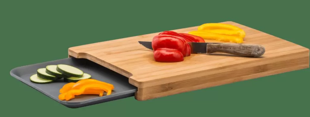 CASA BAMBOO Tagliere Raccogli Succo Grigio, Naturale- Taglieri