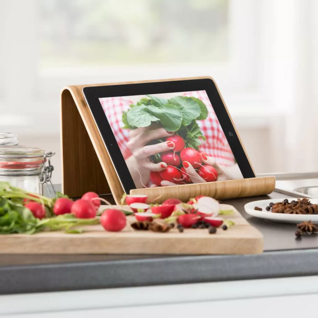 CASA BAMBUS Supporto Tablet Leggio Per Ricettario Naturale- Strumenti Da Cucina