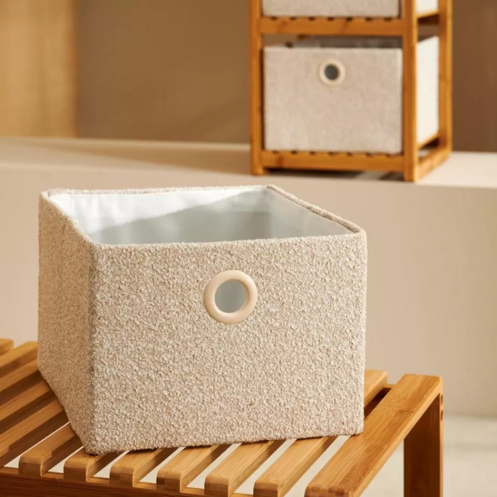 CASA BASIC BOUCLE Cesta Portatutto Bianco Sporco/sabbia- Cesti Portatutto