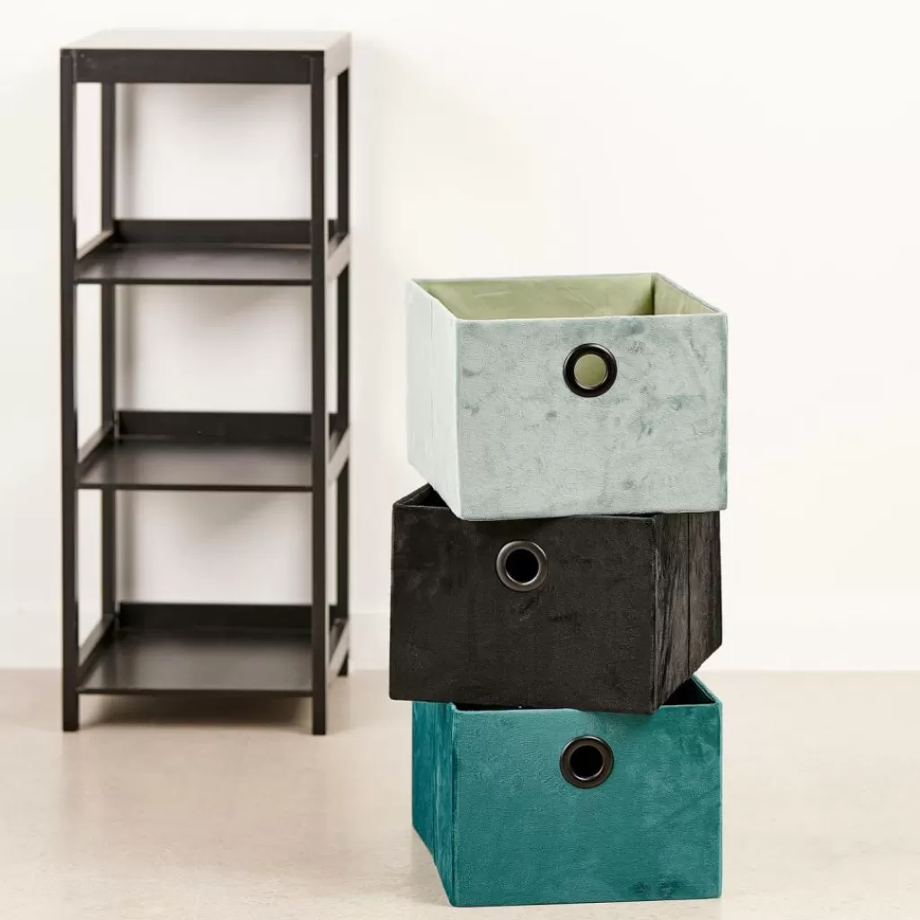 CASA BASIC Cesta Pieghevole Nero- Cesti Cassetto