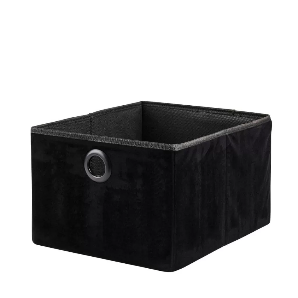 CASA BASIC Cesta Pieghevole Nero- Cesti Cassetto
