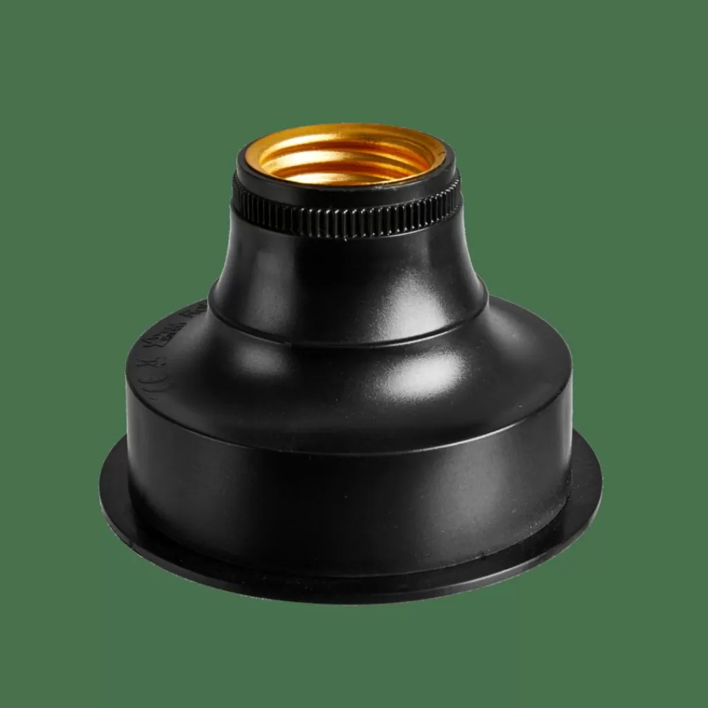 CASA BATI Supporto Lampadina E Batteria E27 Nero- Fili Luminosi | Lampade Led