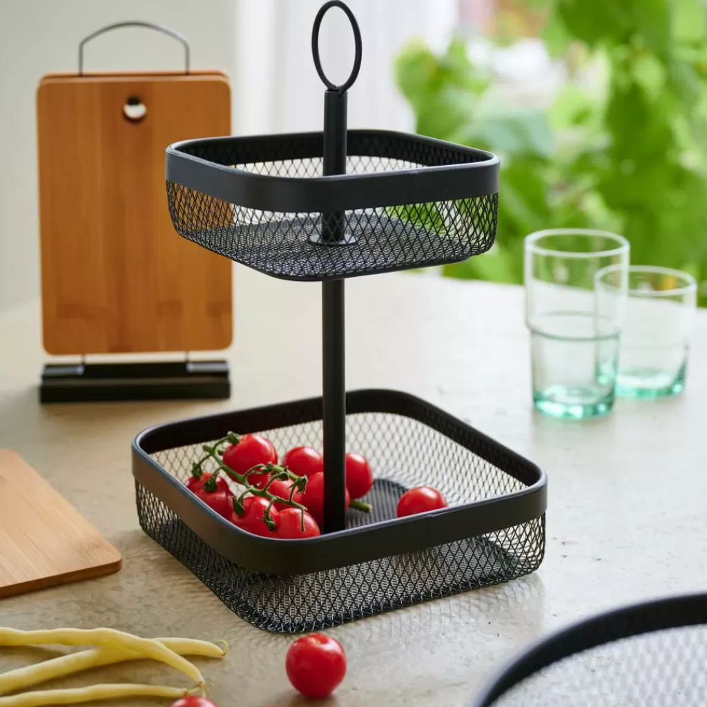 CASA BLACK LUNAR Cesto Ovale 2 Pezzi Nero- Accessori Da Cucina