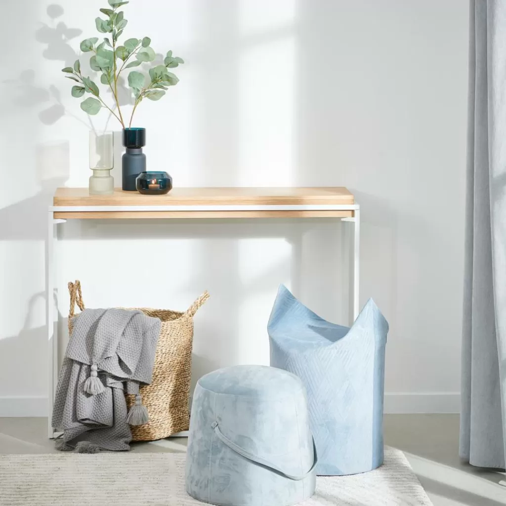 CASA BLOK Mobile Consolle Bianco, Naturale- Consolle
