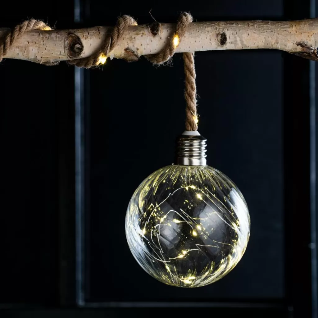 CASA BLOXEM Pallina Decorativa 20 Luci Led Trasparente- Lampade Led