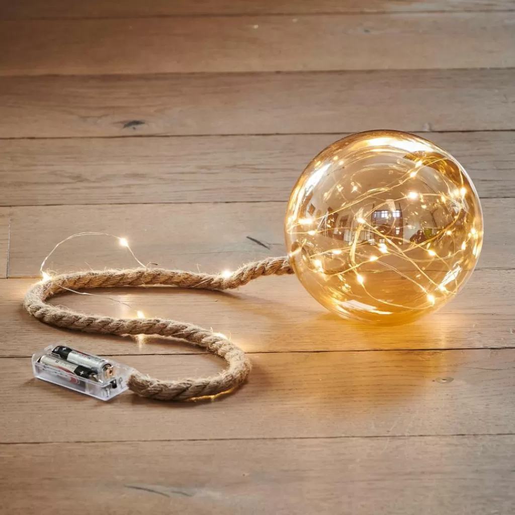 CASA BLOXEM Pallina Decorativa Con 21 Luci Led Dorato- Lampade Led