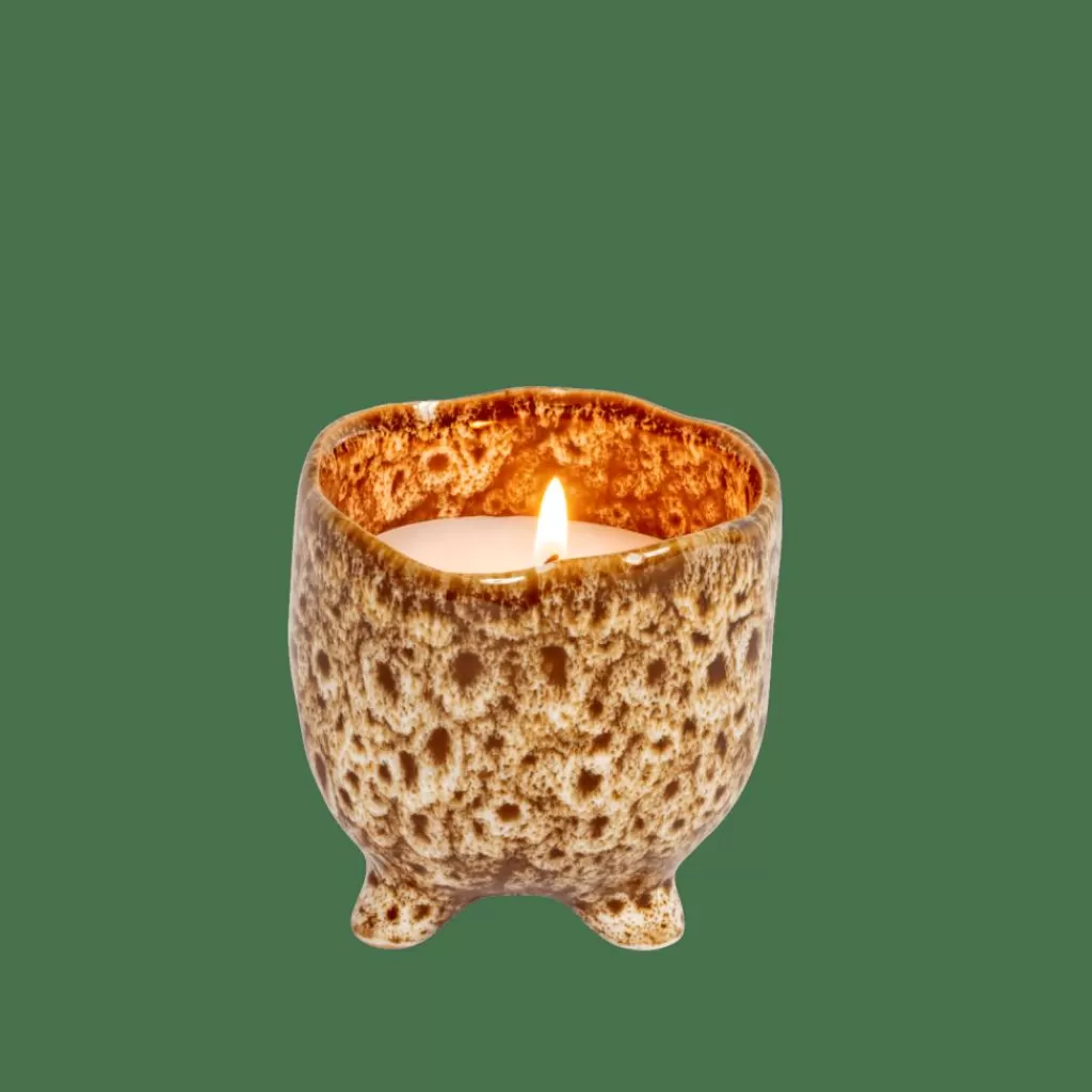 CASA CERAMIC Candela In Vaso Marrone- Candele