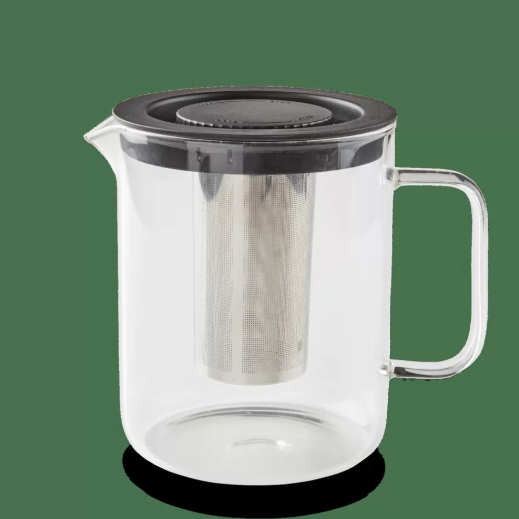 CASA CHAI Teiera 1,5 L Nero, Trasparente- Utensili Da Tè