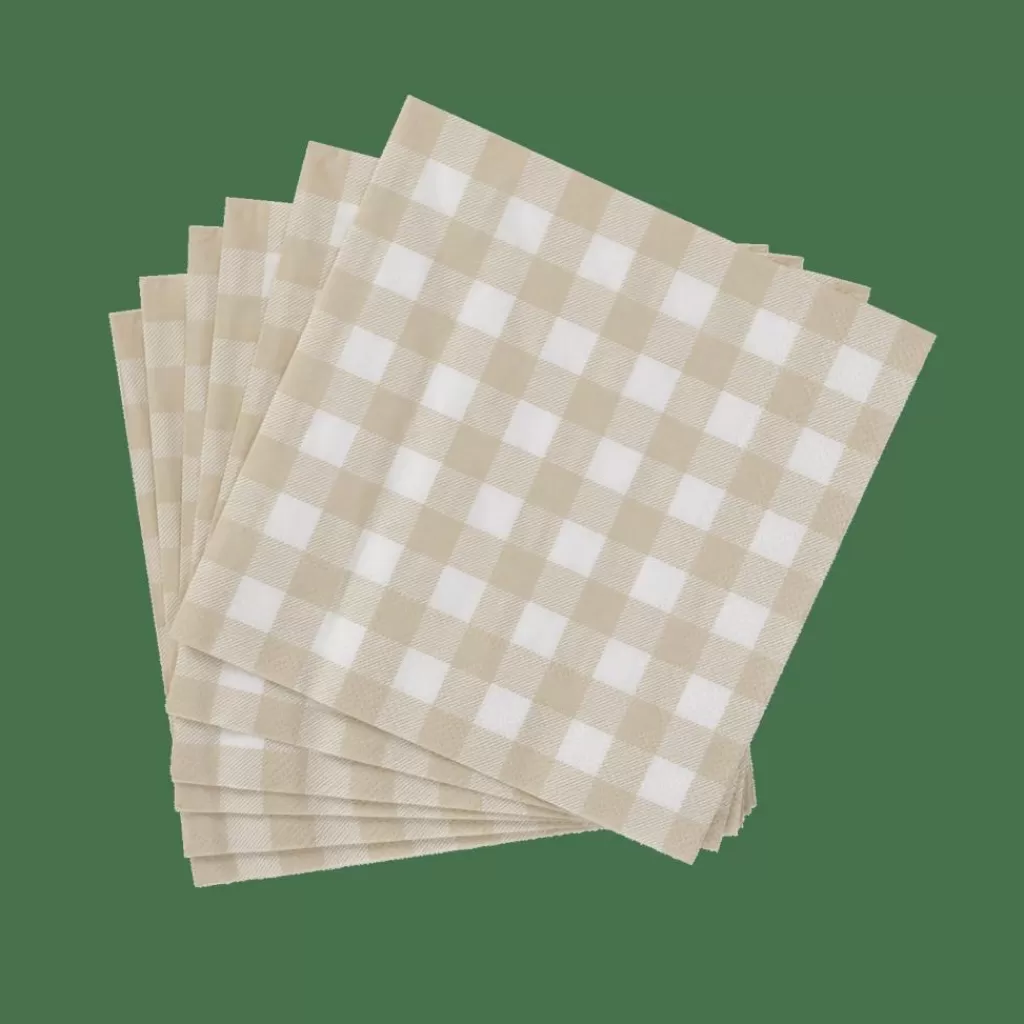 CASA CHECK SAND Set Di 20 Tovaglioli Beige- Tovaglioli