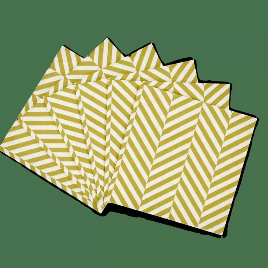 CASA CHEVRON Set Di 20 Tovaglioli Verde- Tovaglioli