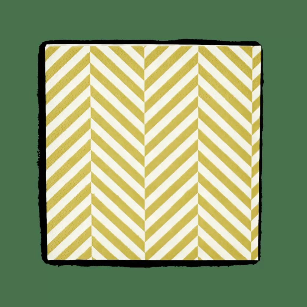 CASA CHEVRON Set Di 20 Tovaglioli Verde- Tovaglioli