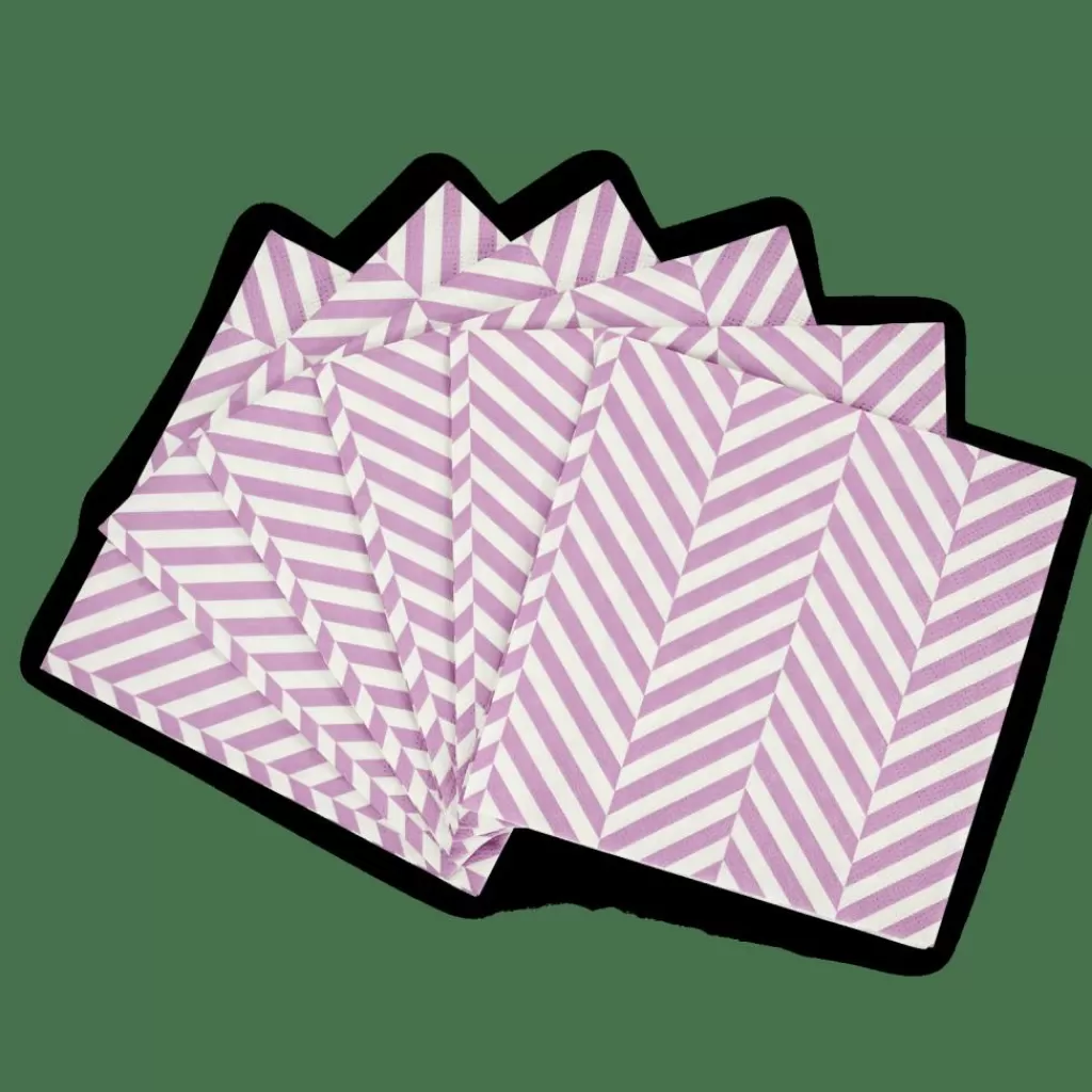 CASA CHEVRON Set Di 20 Tovaglioli Viola- Tovaglioli