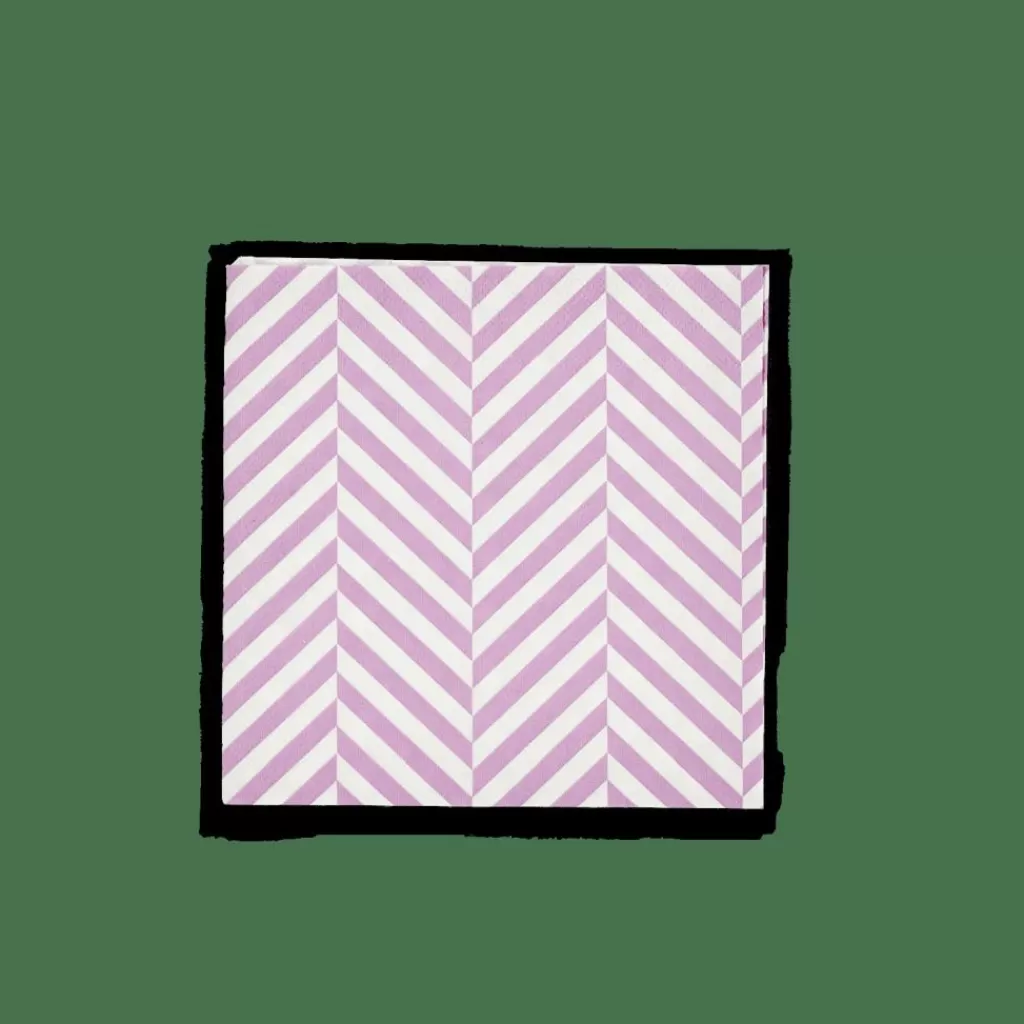 CASA CHEVRON Set Di 20 Tovaglioli Viola- Tovaglioli