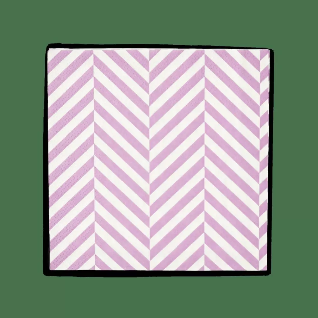 CASA CHEVRON Set Di 20 Tovaglioli Viola- Tovaglioli