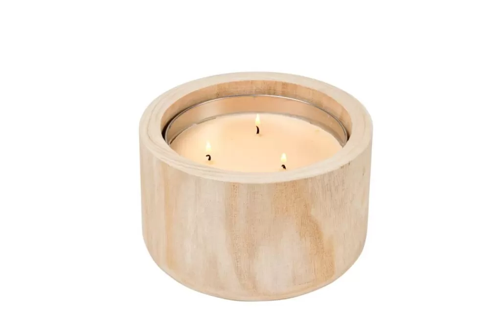 CASA CITRONELLA WOOD Candela Da Esterni Beige- Candele Da Giardino
