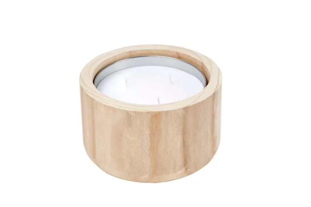 CASA CITRONELLA WOOD Candela Da Esterni Bianco- Candele Da Giardino