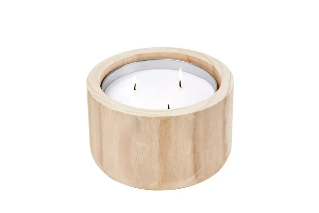 CASA CITRONELLA WOOD Candela Da Esterni Bianco- Candele Da Giardino