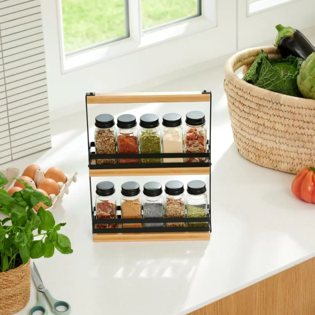 CASA COMPACT Portaspezie Nero- Contenitori Per Spezie