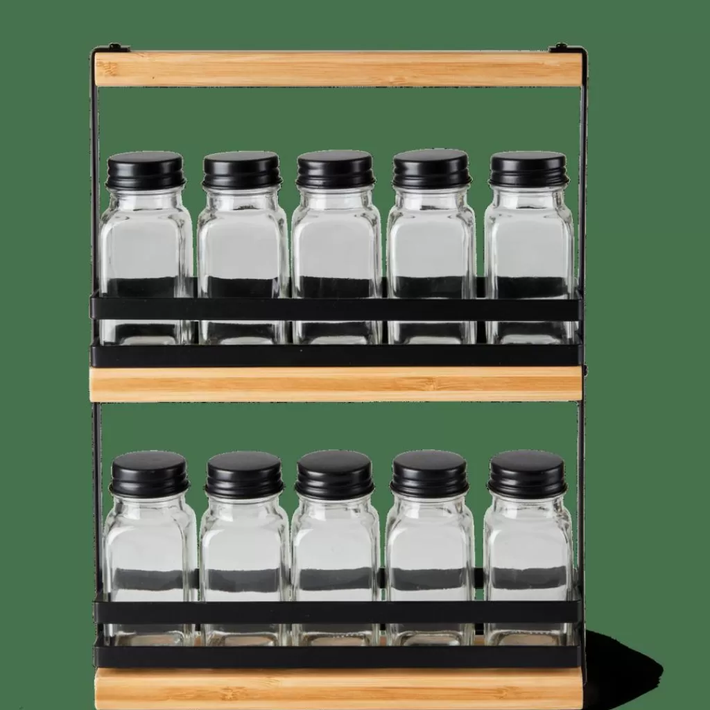CASA COMPACT Portaspezie Nero- Contenitori Per Spezie
