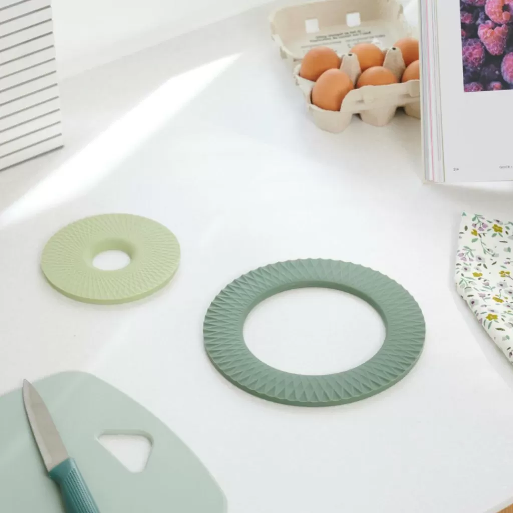CASA CUISINO Sottopentola Set Da 2 2 Colori Menta, Verde Scuro- Sottopentole