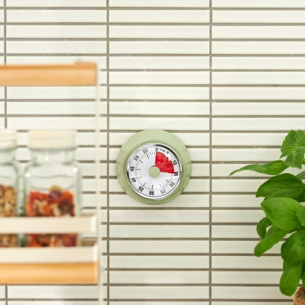 CASA CUISINO Timer Retro Con Calamita Menta- Strumenti Da Cucina