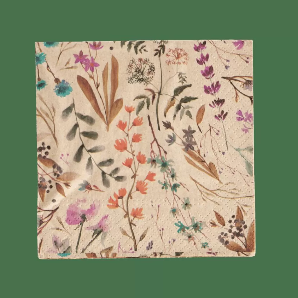 CASA ECO DRIED FLOWER Set Di 20 Tovaglioli Multicolore- Tovaglioli
