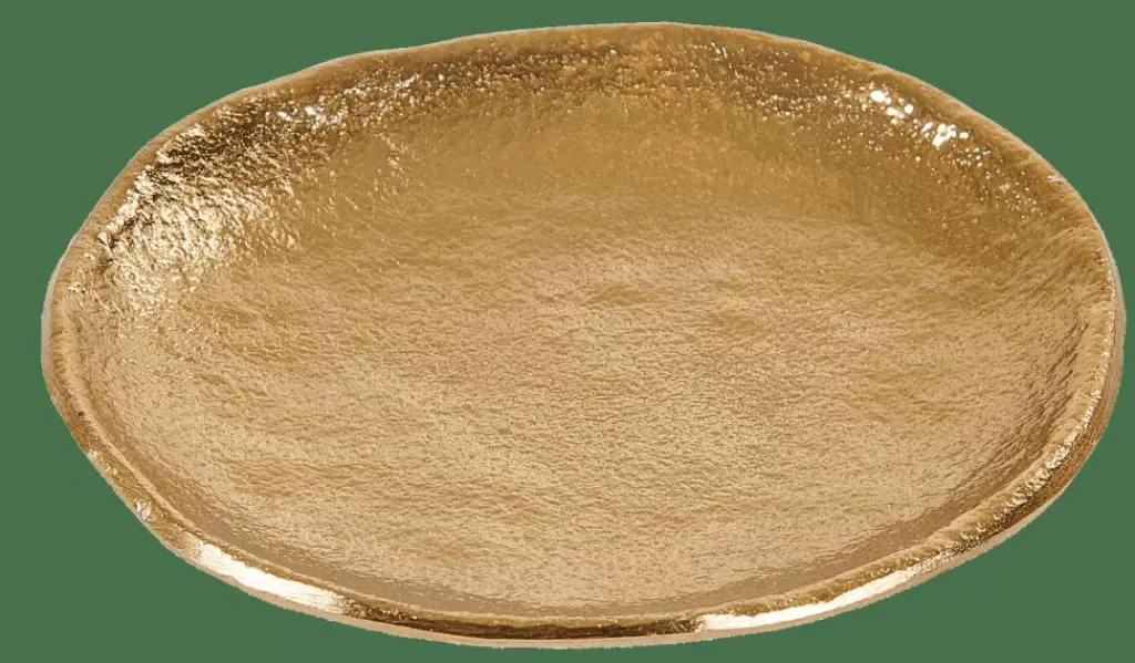 CASA ERBA Piatto Portacandele Dorato- Ciotole Decorativi