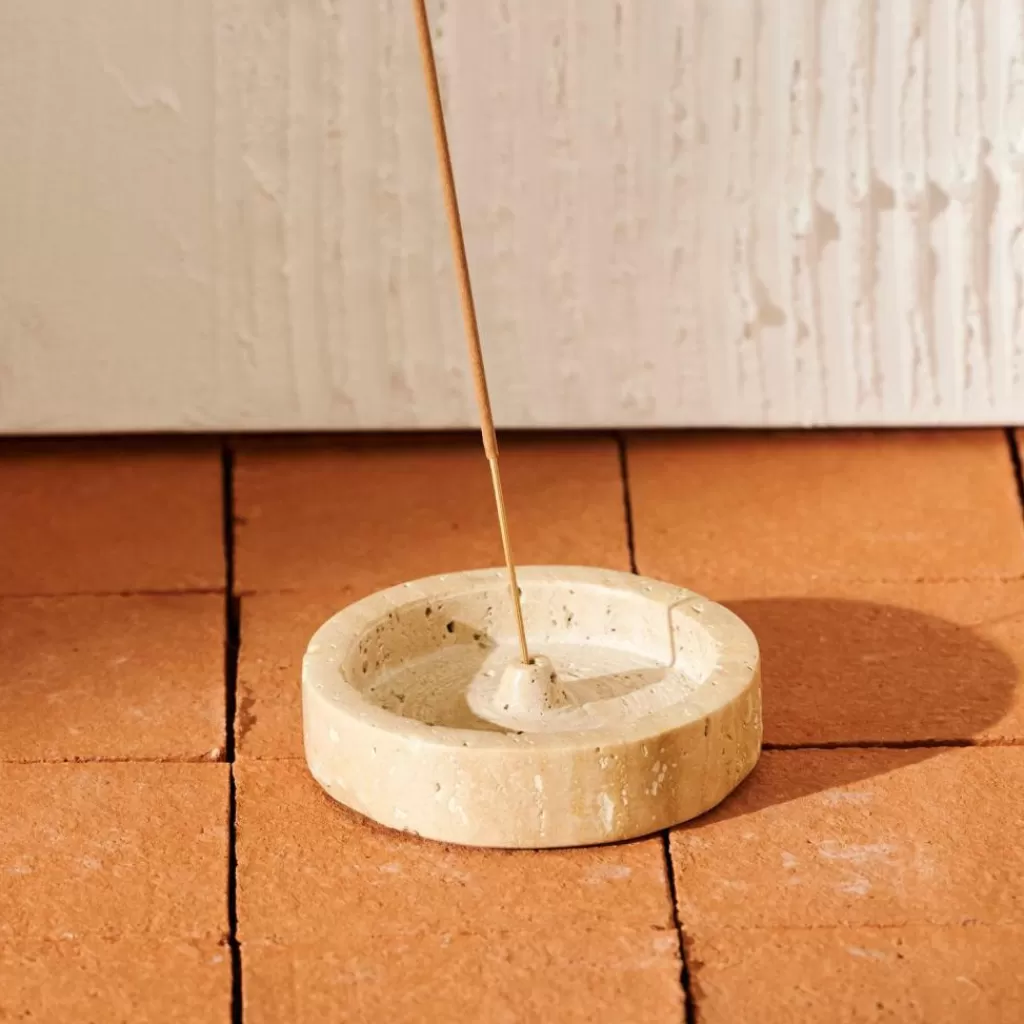 CASA ESCAPE PORTA INCENSO PORTA INCENSO TRAVERTINO Beige- Prodotti Profumati