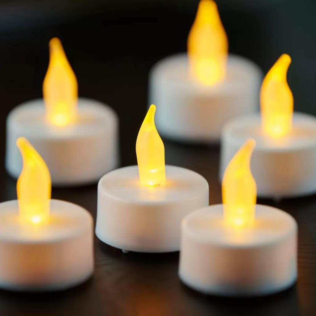 CASA FLAME Lumini Led Set Di 24 Pz. Bianco, Trasparente- Candele Led
