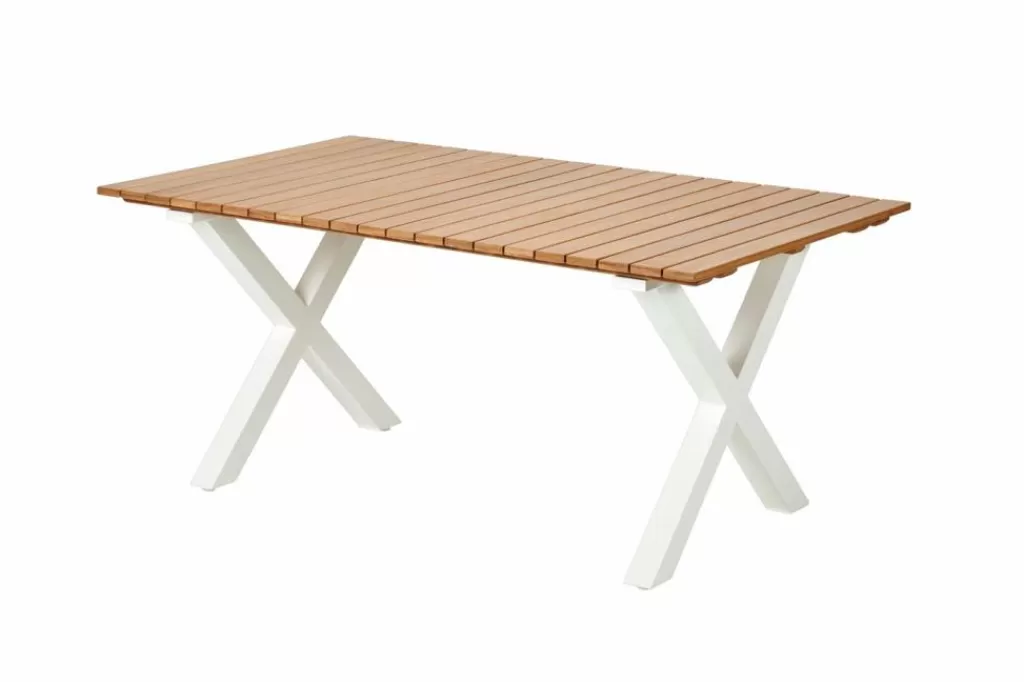 CASA FORMAX Tavolo Da Giardino Con Gambe X Naturale/bianco- Tavoli Da Giardino