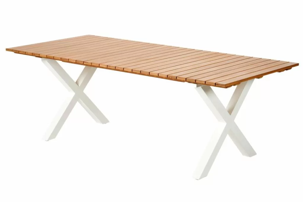 CASA FORMAX Tavolo Da Giardino Con Gambe X Naturale/bianco- Tavoli Da Giardino