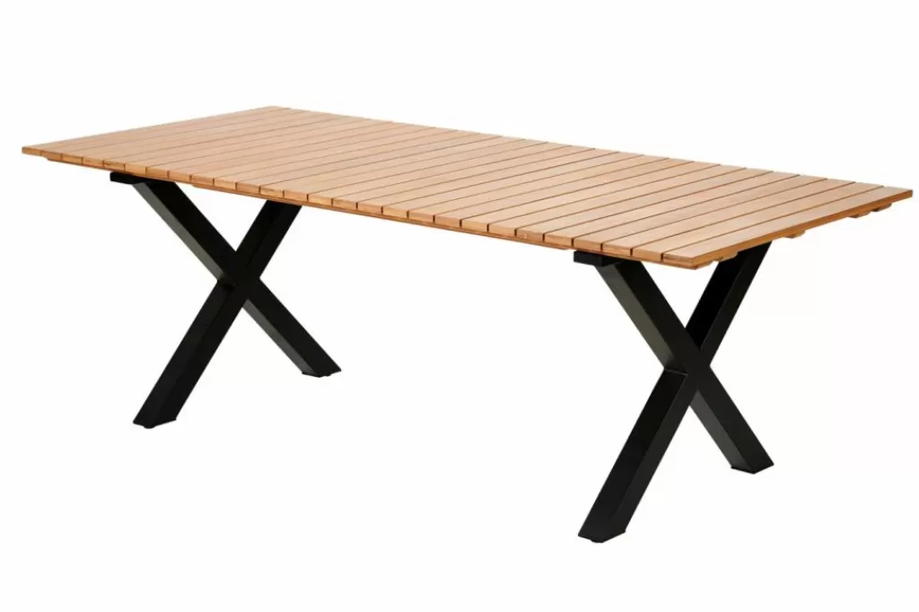 CASA FORMAX Tavolo Da Giardino Con Gambe X Naturale/nero- Tavoli Da Giardino