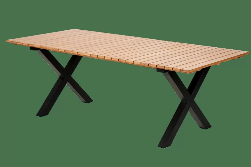 CASA FORMAX Tavolo Da Giardino Con Gambe X Naturale/nero- Tavoli Da Giardino