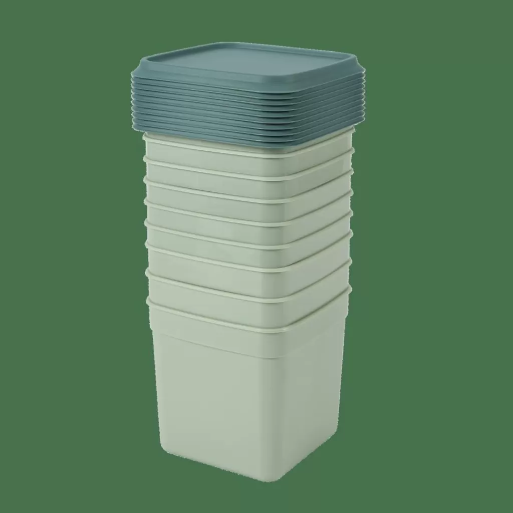 CASA FREEZER Scatole X Freezer Set Di 10 Menta, Verde Scuro- Scatole Conserva Vivande