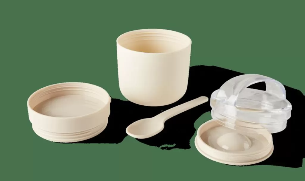 CASA FRESHMOOD Portacolazione Cucchiaio 32cl Bianco, Marrone, Verde- Portapranzo