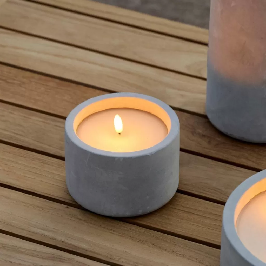 CASA FUEGO Candela A LED Solare Grigio Chiaro- Candele Led | Illuminazione Esterna