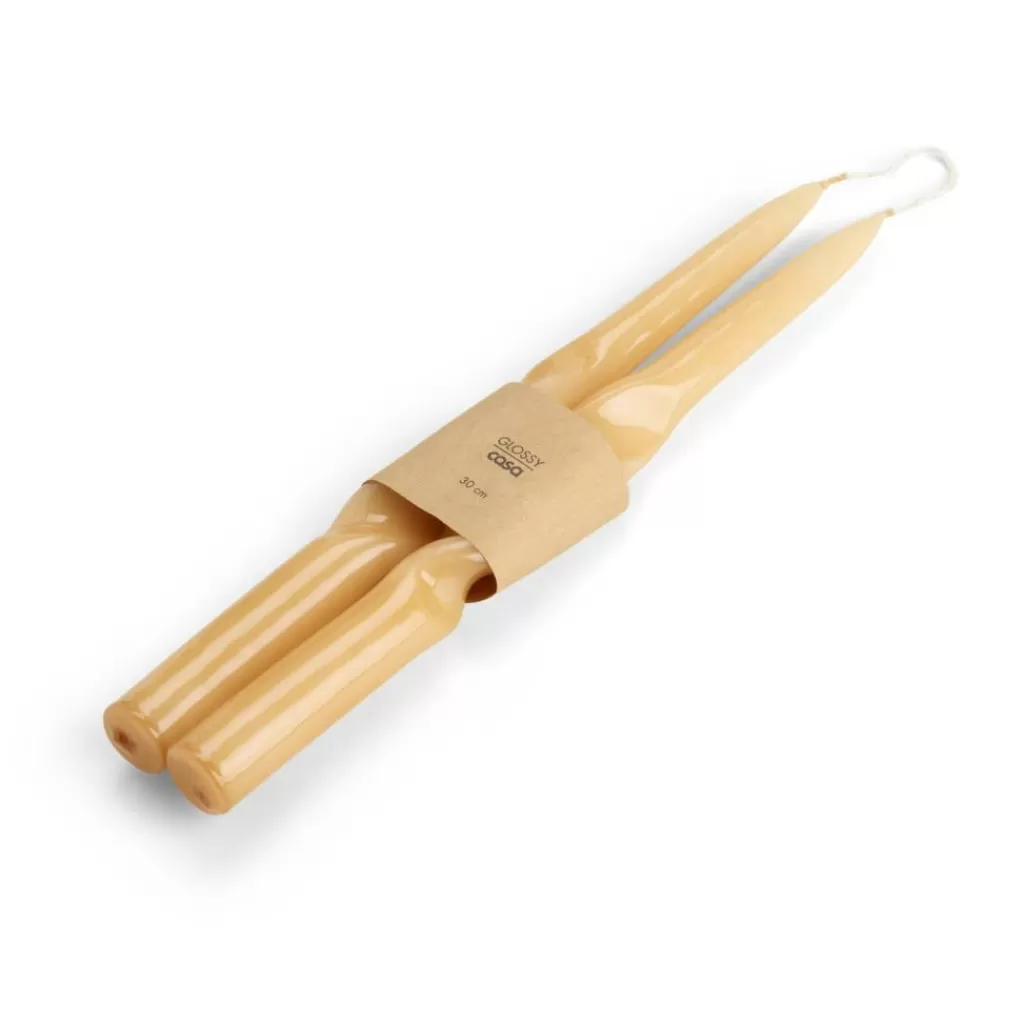 CASA GLOSSY Candela S/2 Beige- Candele