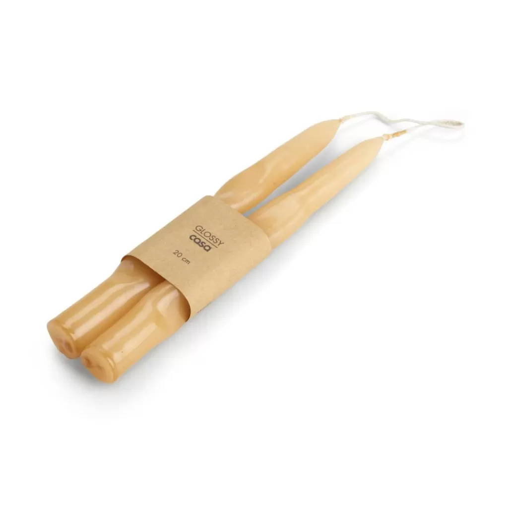 CASA GLOSSY Candela S/2 Beige- Candele