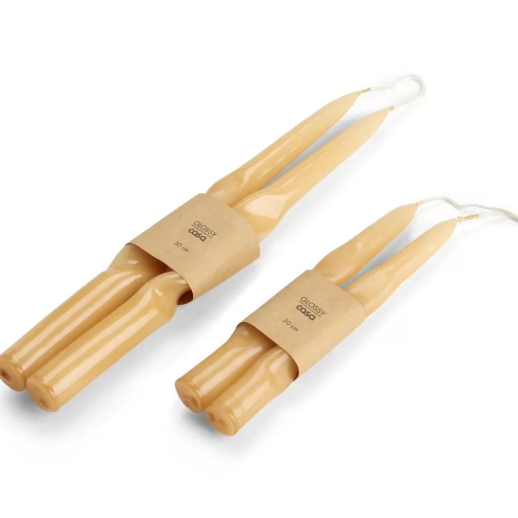 CASA GLOSSY Candela S/2 Beige- Candele