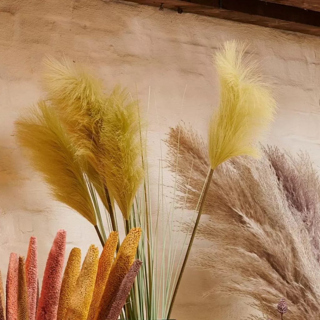 CASA GRASS Pennacchio Di Canna Verde- Rami Artificiali