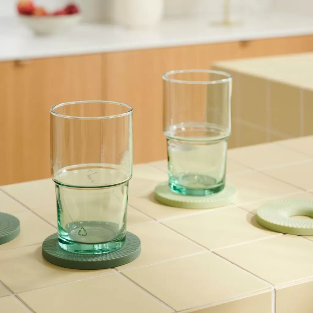 CASA GREEN Vetro 44 CL Verde- Bicchieri Da Acqua
