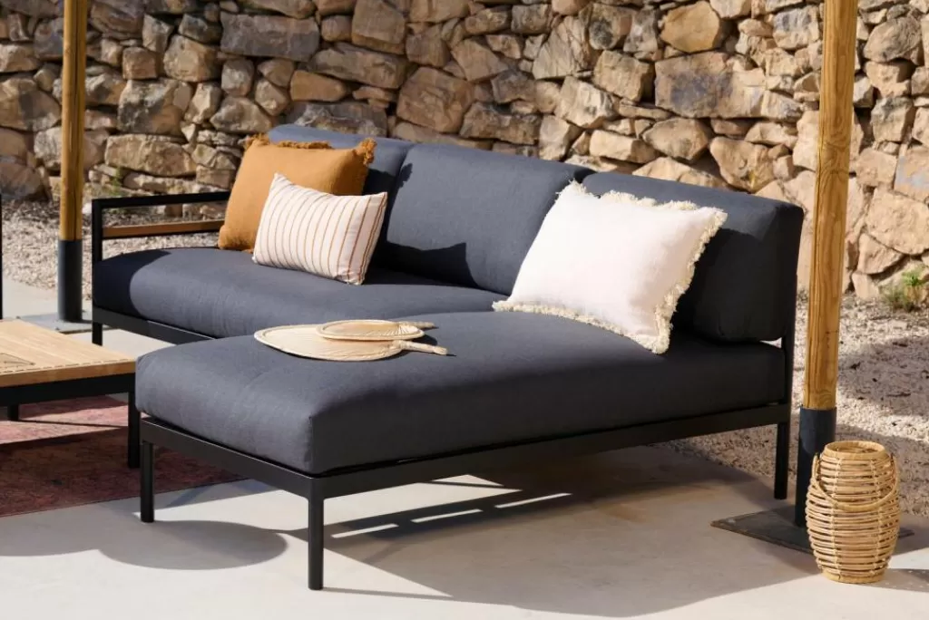 CASA HANNA Sdraio Lounge Nero- Lettini | Set Lounge