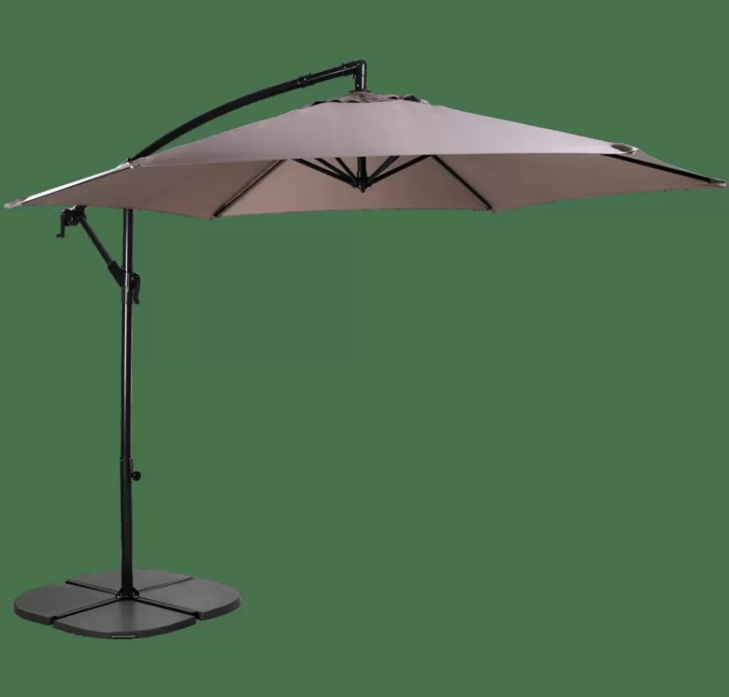 CASA HAWAI Ombrellone Sospeso Senza Base Taupe- Ombrelloni