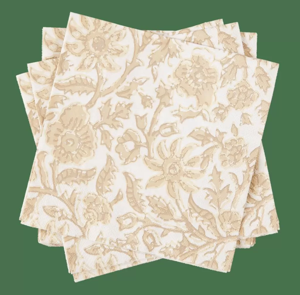 CASA HENNA FLOWER Set Di 20 Tovaglioli Rosso, Beige- Tovaglioli