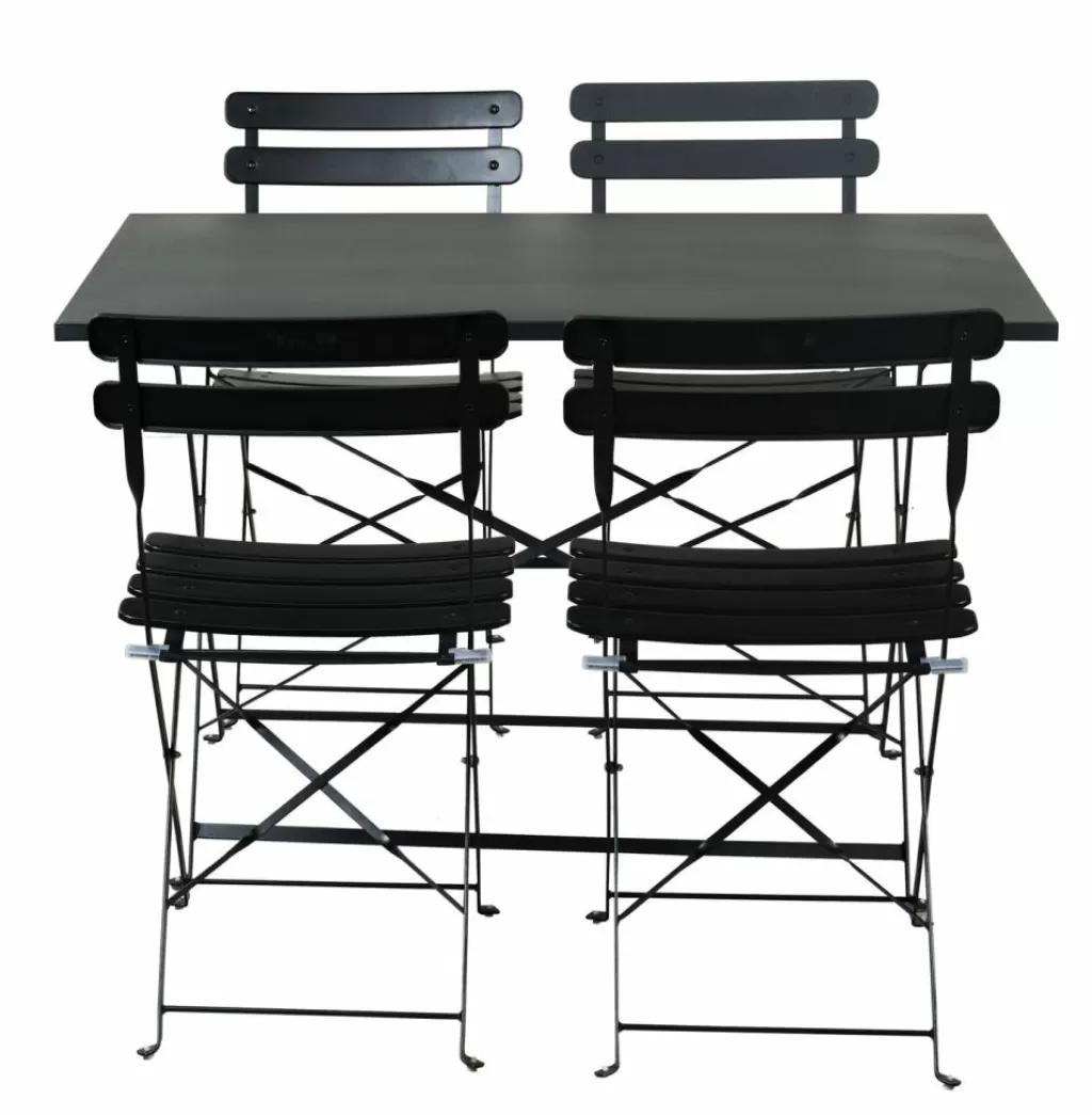 CASA IMPERIAL Set Bistro Rettangolare Nero- Set Bistro