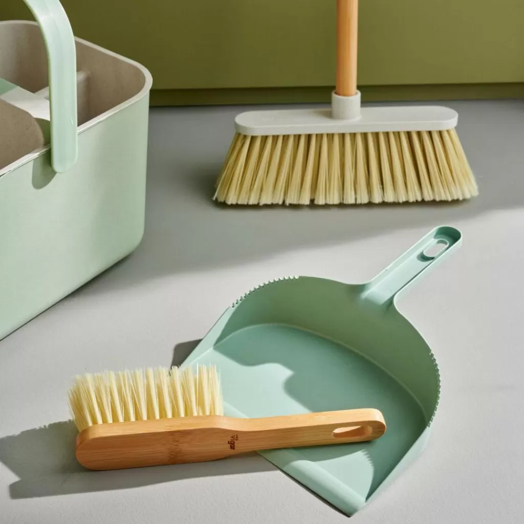 CASA JASMIN Paletta Con Scopa Verde, Naturale- Pulire