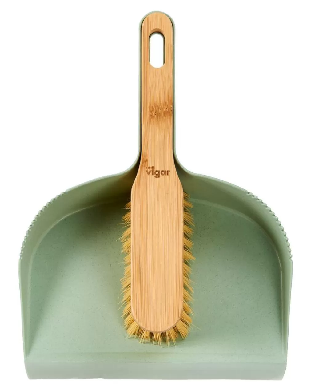 CASA JASMIN Paletta Con Scopa Verde, Naturale- Pulire
