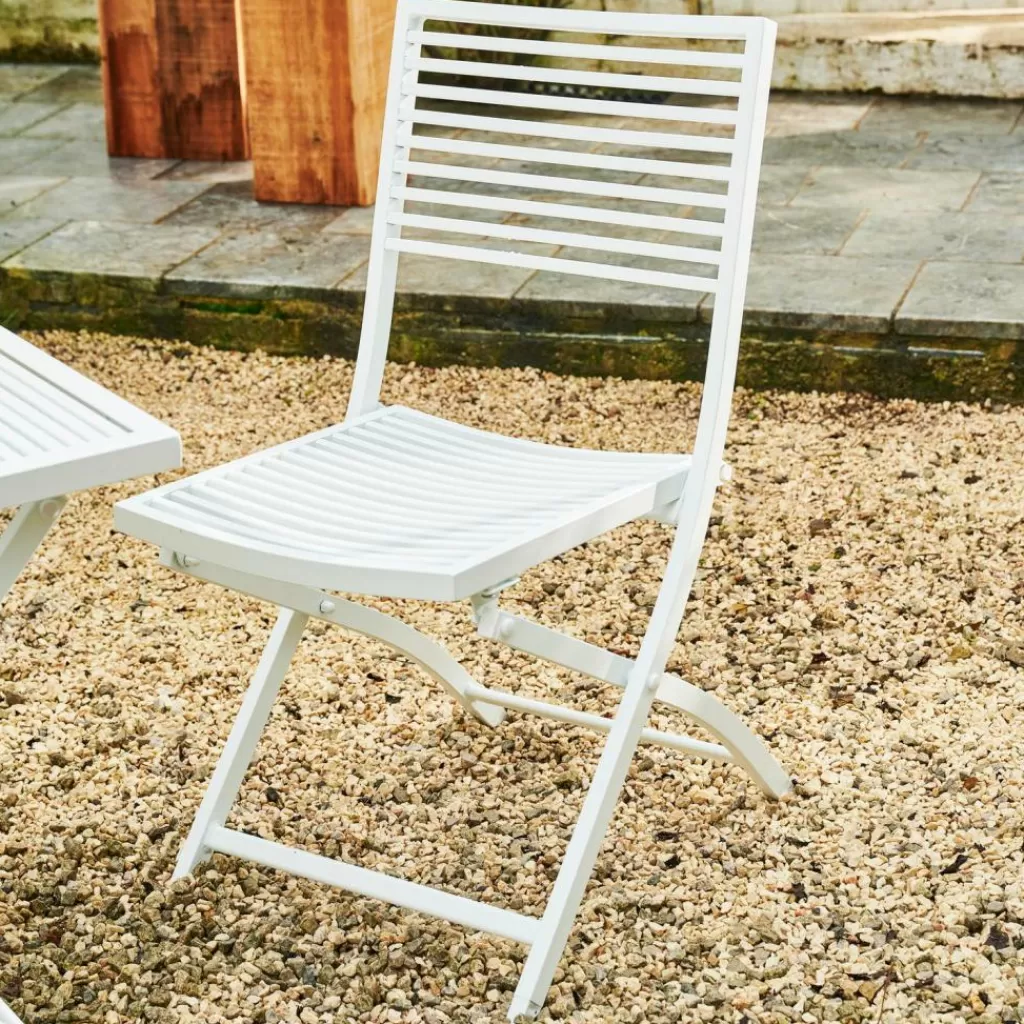 CASA JESSE Sedia Pieghevole Bianco, Beige- Sedie Bistro | Sedie Da Giardino