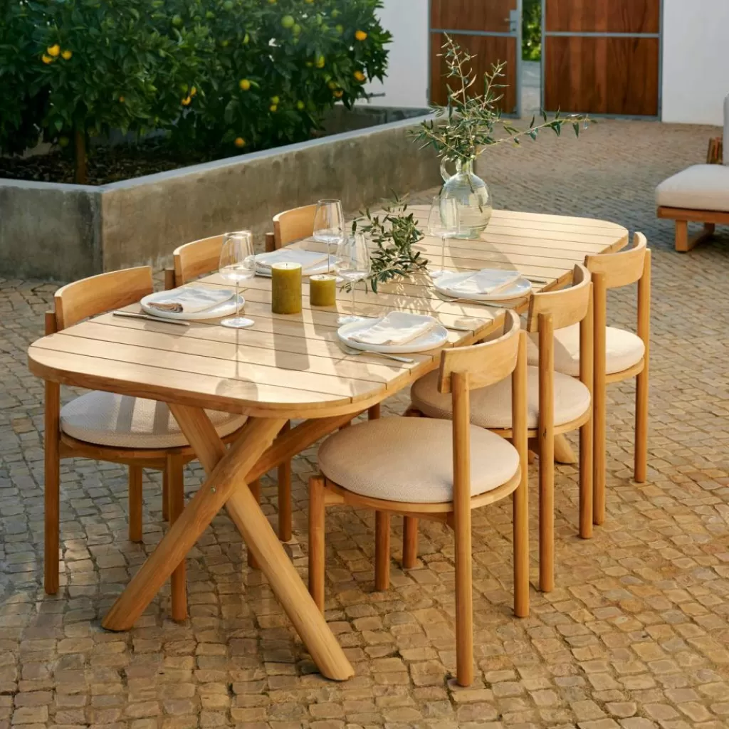 CASA JULES Set Da Giardino Con Cuscini Per Sedie Beige- Set Da Giardino | Tavoli Da Giardino